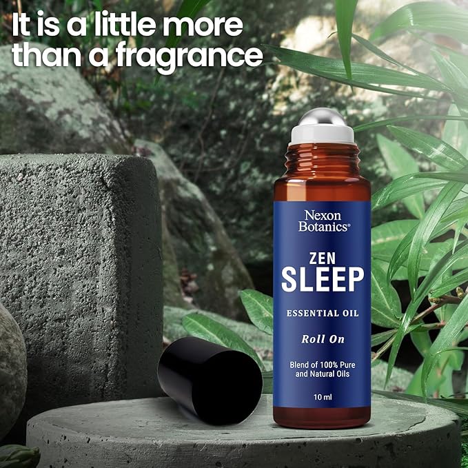 Zen Sleep Essential Oil Roll-On 10 ml - Calming Blend for Serenity & Deep Sleep - Easy-to-Use Roller Ball - Nexon Botanics - Bloomnest