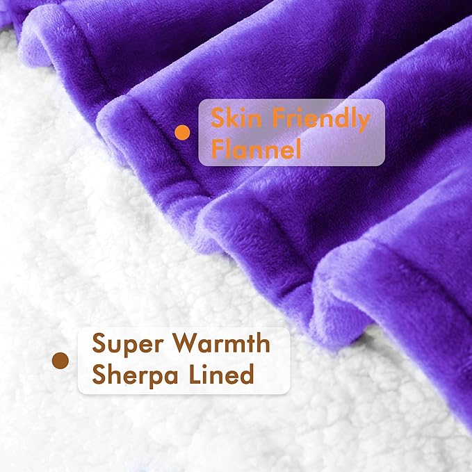 Tirrinia Sherpa Wearable Blanket With Sleeves, Full Body Throw Reading Wrap TV Blankets - Bloomnest