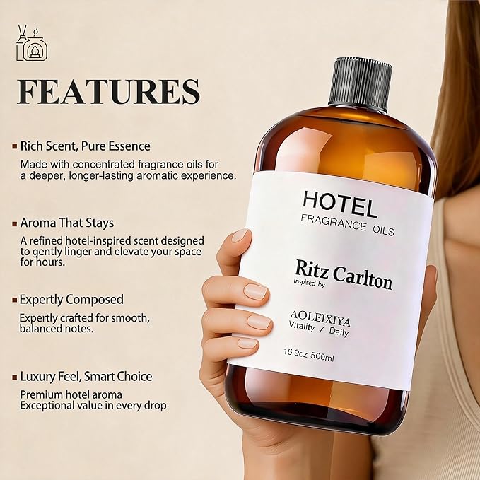 Hotel Scent Essential Oil Hotel Collection Waterless Diffuser Oil - Premium Fragrance Oil for Ultrasonic and Waterless Diffusers and Crafting (16.9 Fl Oz (Pack of 1) - Bloomnest