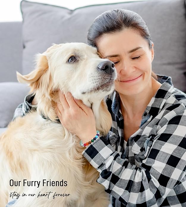 TONY & SANDY Dog Memorial Gifts, Pet Sympathy Rainbow Bridge Pet Memorial Bracelet for Men Women Girls Who Loss of Beloved Dog Cat - Bloomnest