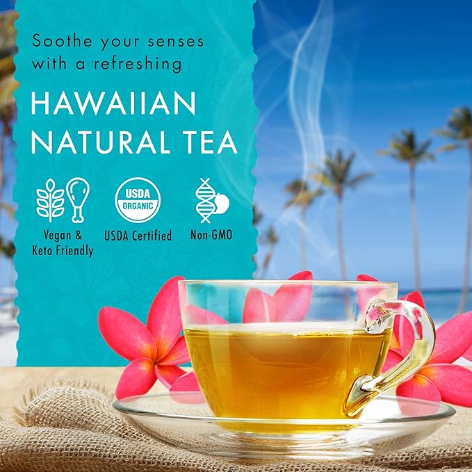 Nanea Chamomile Tea, Caffeine-Free Herbal Tea, All-Natural and Wellness Tea, Calming Hot Tea, Vegan and Keto-Friendly, 60 Tea Bags, 36 g -Hawaiian Natural Tea - Bloomnest