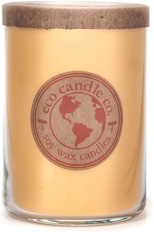 ECO CANDLE CO. Recycled Candle, Citrus Squeeze, 26 oz. - Scents of Orange, Tangerine, Grapefruit, Lemon, & Lime - 100% Soy Wax, No Lead, Kraft Paper Label & Lid, Hand Poured, Midwest Grown Soybeans - Bloomnest