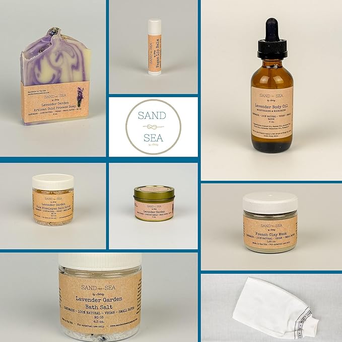 Birthday Gift Baskets for Women, Handmade Lavender Gift Box, Natural Relaxing Spa Self Care Package for Woman 10 Pc, Spa Gifts for Her, Gift Basket for Mom, Bday Box, Women Birthday Gift Ideas