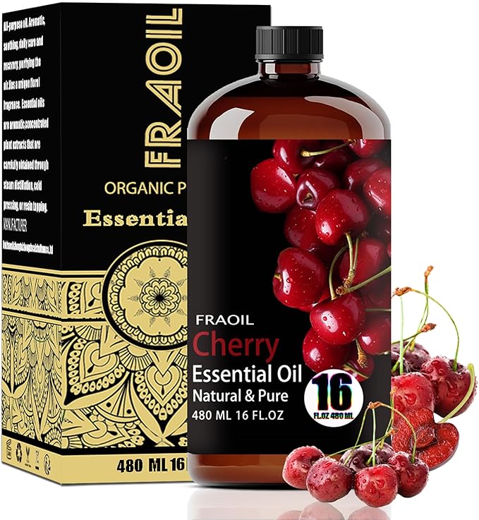 Cherry Essential Oil, Cherry Oil 16 Fl Oz 480 ML for Diffuser Humidifier Yoga Cleaning DIY Candle Soap Making Perfume Gift for Women Essential Oils - Bloomnest