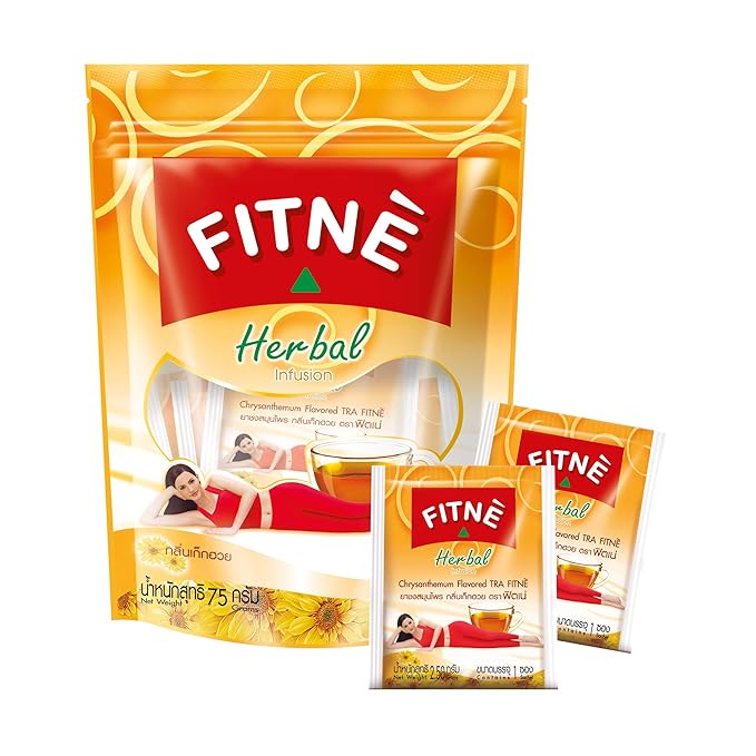 FITNÈ Chrysanthemum Herbal Tea Senna Infusion Smooth Mild Soothing Beverage Natural Gentle Detox Cleanse No Calories Caffeine Free, 30 Tea Bags - Bloomnest