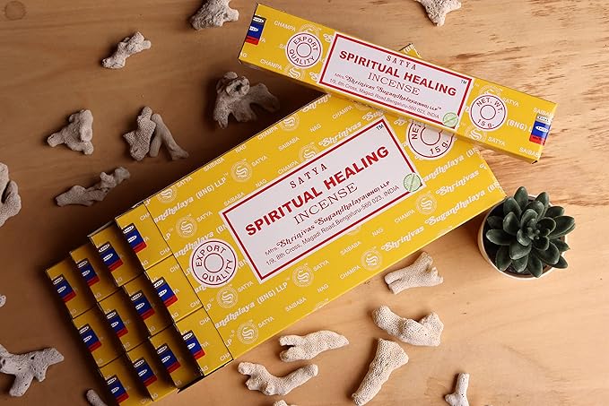 EARTH Satya Spiritual Healing Incense Sticks 15 GMS (Pack of 12) (Green Certified) Indian Perfumed Hand Rolled Agarbatti Perfect for Worship,Relaxation, Medication. Earth
