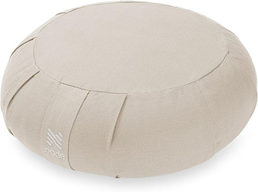 Zafu Meditation Cushion, 15" Round Buckwheat Yoga Pillow with Organic Cotton Cover - Bloomnest
