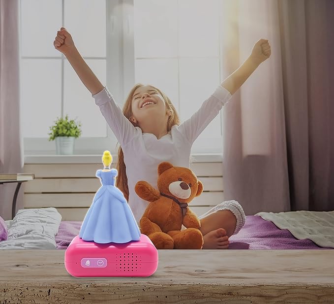 LEXiBOOK - Disney Princess Digital Alarm Clock for Kids with Night Light Snooze, Childrens Clock, Luminous Disney Princess, Pink Colour - RL800DP - Bloomnest