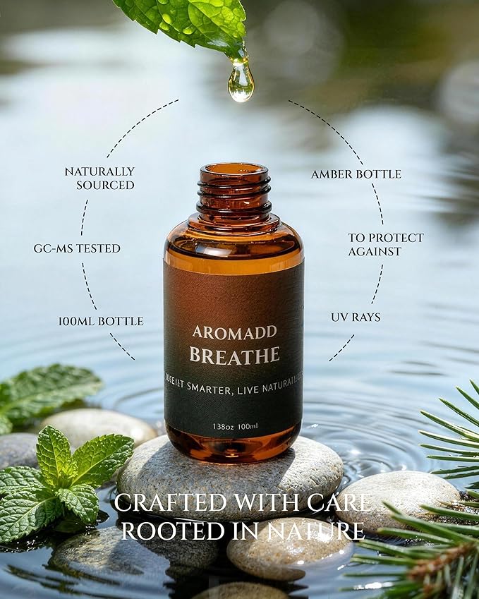 AROMADD Breathe Diffuser Oil 3.38 Fl Oz (100ml), Light Aroma Diffuser & Hotel Fragrance Diffuser Oil, Essential Oil Ideal for Anyone Who Loves a Fresh Scent Without Heavy Fragrance - Bloomnest