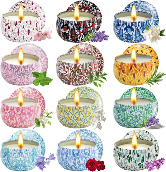 12 Pack Scented Candles Gifts for Women, Natural Soy Candles for Home Scented, Aromatherapy Candle Christmas Gifts Sets for Women, Sister, Friends, Colleague