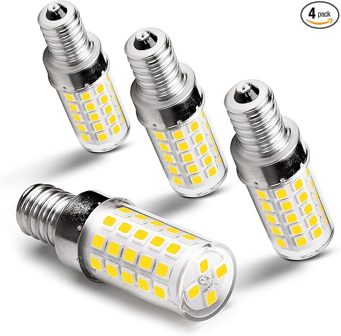 E12 Candelabra LED Light Bulbs 60 Watt Equivalent 120 Volt 4000K Natural White 550lm 6W C7 T6 E12 Small Base for Chandelier Pendant Ceiling Fan Lighting Table Salt Lamp, Non-dimmable, 4 Pack - Bloomnest