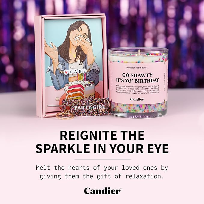 Birthday Cake Scented Candle, Natural Soy Candle with Birthday Cake & Buttercream Notes, Aromatherapy for Relaxation, Unique Candles Gifts for Women, 60-Hour Burn Time - Candier by Ryan Porter - Bloomnest