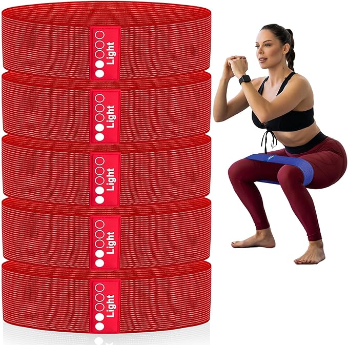 Resistance Bands for Working Out - Exercise Bands Set with Workout Guide - Fabric Elastic Bands for Physical Therapy - Fitness Bands Ideal for Legs Hip Glute - Bloomnest