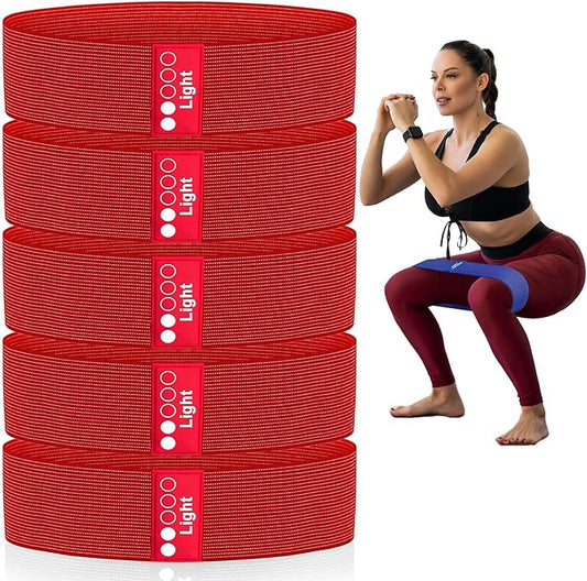 Resistance Bands for Working Out - Exercise Bands Set with Workout Guide - Fabric Elastic Bands for Physical Therapy - Fitness Bands Ideal for Legs Hip Glute - Bloomnest