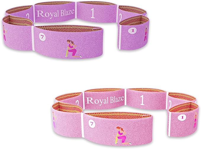 2 PCS Stretch Bands For Kids and Adults – Yoga Straps for Stretching with Multi- Loop – Workout Guide – Video For Exercise, Elastic Stretch Strap Pilates, Yoga, Dance, Gymnastics, Dance, Ballets Bands - Bloomnest