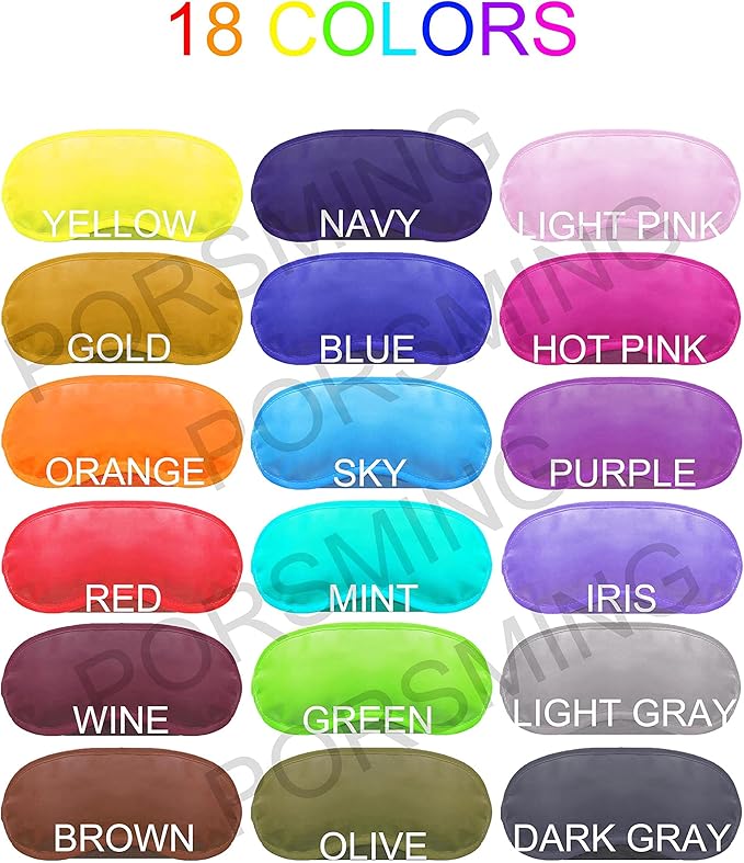 Eye Mask Sleep Masks Pack of 144 PorsMing Sleeping Mask Blindfold Eye Cover Team Building Games Party with Nose Pad and Adjustable Strap for Women Men Kids 4 Layers Colors (18 Color 144 Pieces) - Bloomnest