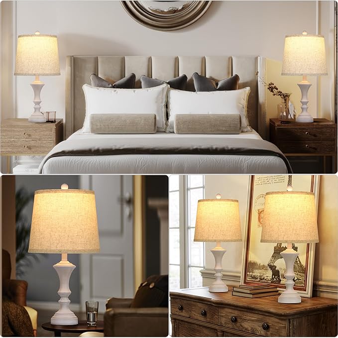 Retro Table Lamps Set of 2 Nightstand Lamp for Bedroom Vintage Rustic Table Lamps for Living Room Traditional Nightstand Bedside Lamps Bulb NOT Included - Bloomnest
