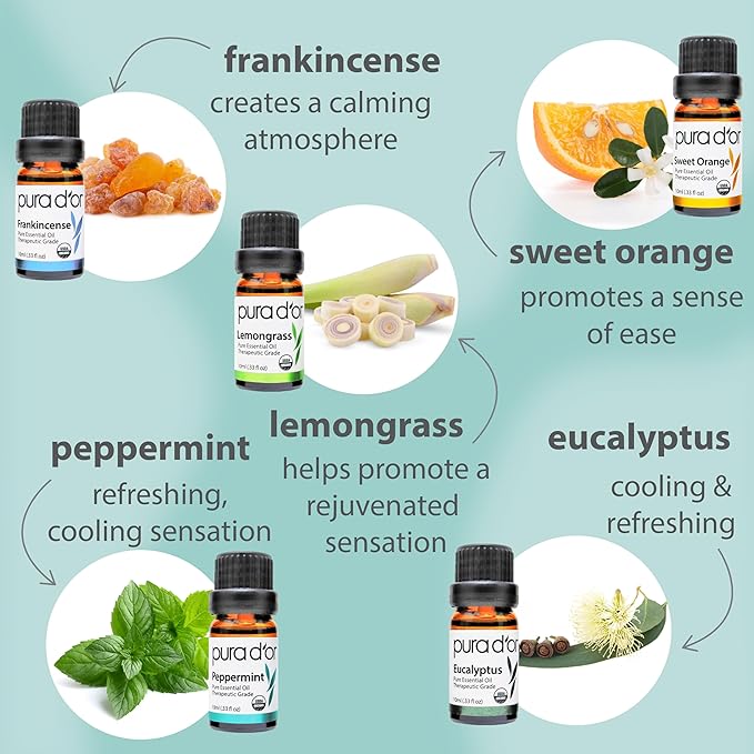 PURA D'OR Organic Sweet16 Essential Oils Set - 16x 10mL Wood Box Aromatherapy Gift Set - 100% Pure Therapeutic Grade for Relaxation and Wellness (Lavender, Rosemary, Turmeric, Ylang Ylang & More) - Bloomnest