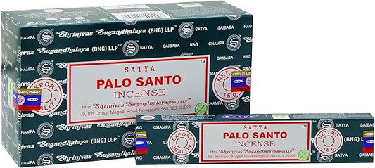 EARTH Satya Palo Santo Incense Sticks 15 GMS (Pack of 12) (Green Certified) Indian Perfumed Hand Rolled Agarbatti Perfect for Worship,Relaxation, Medication. Earth