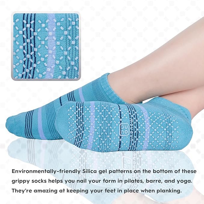 unenow Unisex Non Slip Grip Socks with Cushion for Yoga Pilates Barre Home & Hospital - Bloomnest