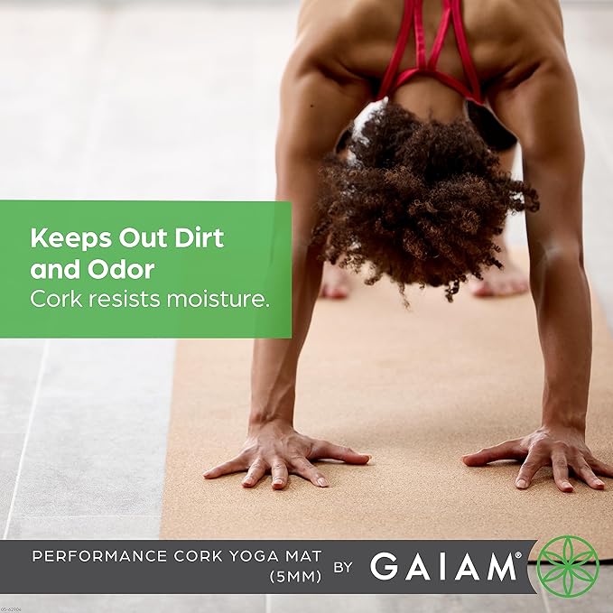 Gaiam Yoga Mat - Premium 5mm Solid Thick Non Slip Exercise & Fitness Mat for All Types of Yoga, Pilates & Floor Workouts (68" x 24" x 5mm) - Bloomnest