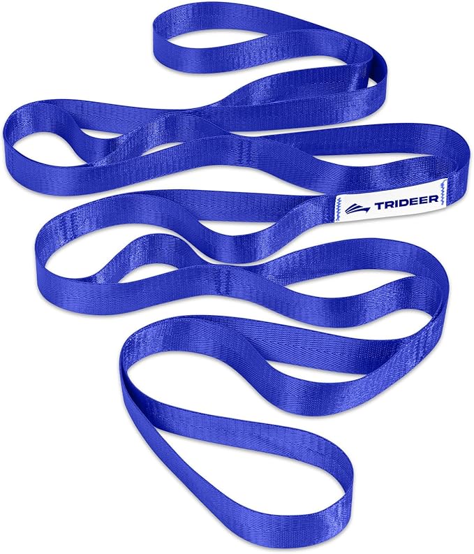 Trideer Stretching Strap Yoga Strap Physical Therapy for Home Workout, Exercise, Pilates and Gymnastics, 10 Loops Non-Elastic Stretch Bands with Aesthetic Packaging for Women & Men - Bloomnest