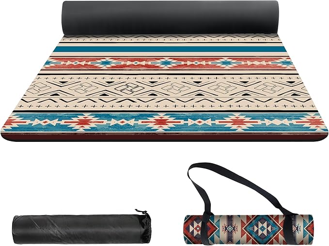 nuveti Yoga Mat Print Extra Thick TPE Non Slip Fitness Exercise Mat with Carrying Bag,72"x24" Extra Thick 6MM Exercise & Workout Mat for Yoga, Pilates Fitness and Floor Exercises - Bloomnest