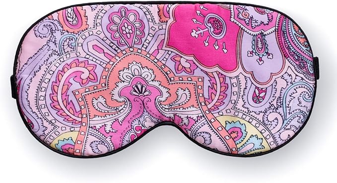 Maxfeel 100% Pure Silk Eye Mask - Sleep Eye Cover in Printed Colors (#12) - Bloomnest