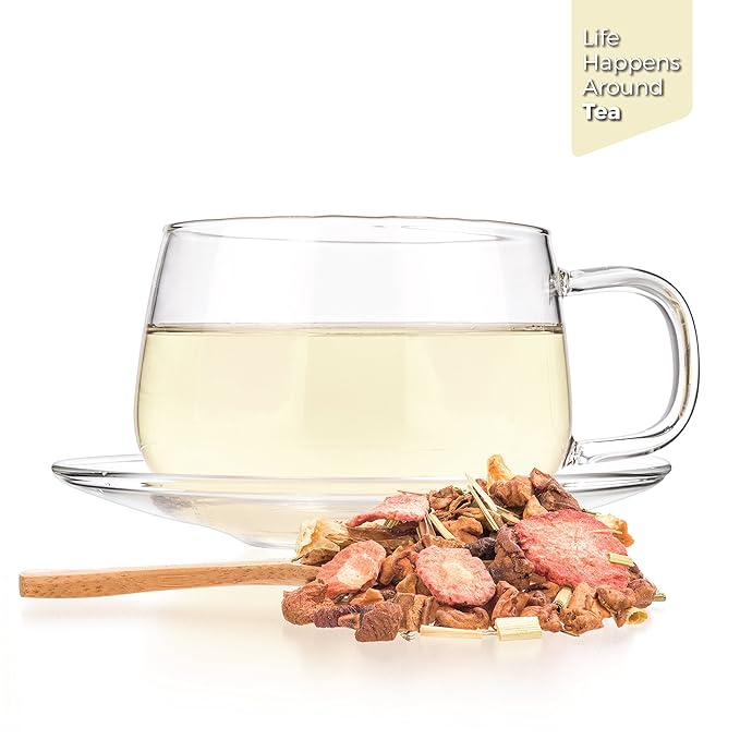 Tealyra - Lovely Lemongrass - Strawberry - Orange - Fruity Herbal Loose Leaf Tea - Hot and Iced Drink - Vitamins and Antioxidants Rich - Caffeine Free - All Natural - 222g (8-ounce) - Bloomnest