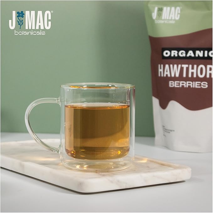 J Mac Botanicals, Organic Dried Hawthorn Berries Whole (16 oz) Hawthorn berry from Eastern Europe, certified Organic hawthorn berry tea, Hawthorne berries bulk resealable bag, Dried Hawthorn berries - Bloomnest