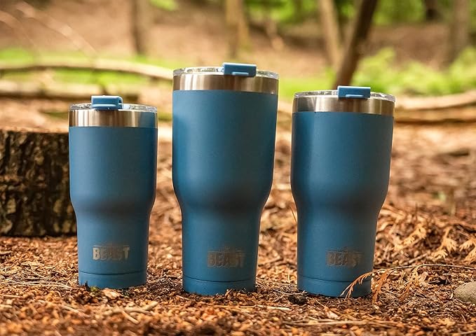 Beast 40 oz Tumbler Stainless Steel Vacuum Insulated Coffee Ice Cup Double Wall Travel Flask (Stormy Sky Blue) - Bloomnest