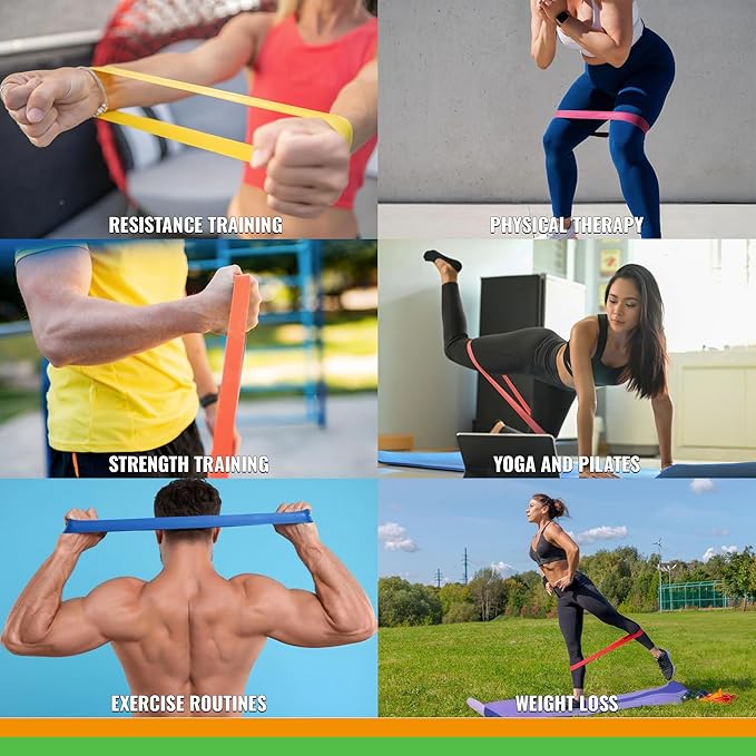 SmarterLife Resistance Bands for Working Out, Latex-Free Exercise Bands for Women, Men, 5 Extra Wide Workout Bands for Weight Loss, Home Gym, Booty Bands, Physical Therapy Bands, Workout Guide - Bloomnest