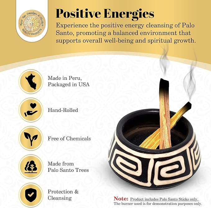 Sacred Palo Santo Wood Incense Sticks - New Age Smudges & Herbs | Harness 'Holy Wood' for Cleansing, Meditation & Energy | Ethically Sourced, Aromatic | 6 Premium Sticks for Spiritual Enrichment New+Age+Smudges+%26+Herbs