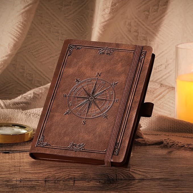 AHGXG Small Lined Pocket Journal Notebook for Men - 256 Numbered Pages College Ruled B6 Mini Journal, Vintage Soft Leather Hardcover, 80gsm Paper, for Women Work Office School, 4.1'' X 5.7''- Brown - Bloomnest