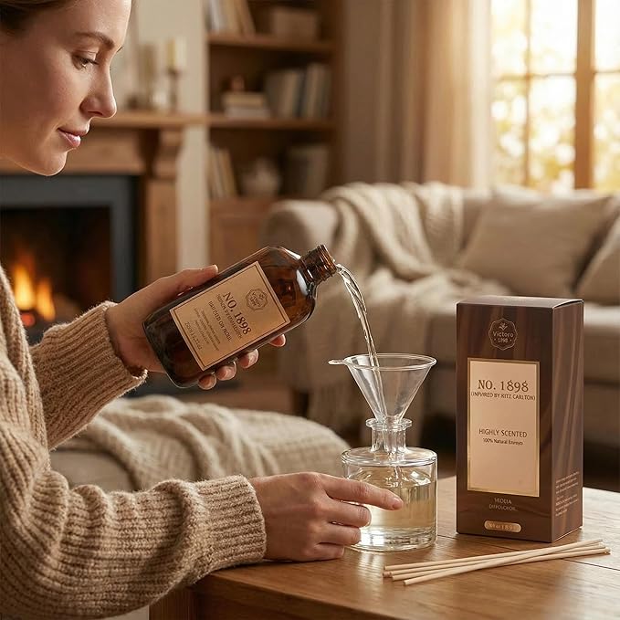 Luxury Hotel Scent Reed Diffuser Oil Refill(8.5 FL oz) | No.1898 Hotel Collection Diffuser Oil Inspired by Ritz Carlton for Home&Office| Long-Lasting for Machine, Room Spray, Air Freshener, HVAC - Bloomnest