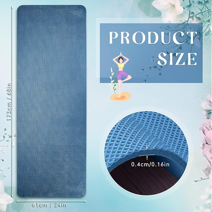 Timgle 6 Pack Yoga Mats Bulk Non Slip Exercise Yoga Mat Thick Anti Slip Tear Resistant Sports Gym for Fitness Stretching Home Workout and Studio - Bloomnest