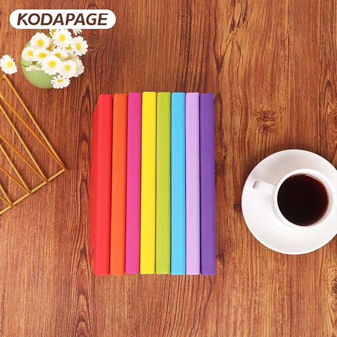 A5 Liend Journal Notebook, 7mm College Ruled Notepad, Journaling for Writing, Work, School, Travel and Note Taking, Hardcover 224 Pages (112 Sheets) 5.5 x 8.3 inches Multicolored (8 Pack) - Bloomnest