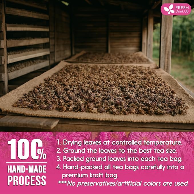 FreshDrinkUS, Premium Red Clover Herbal Tea– 135 Tea Bags – Pure – Naturally Smooth & Mild Flavor – Premium Quality, Eco-Conscious Packaging. Caffeine-Free. Gluten Free. Vegan - Bloomnest