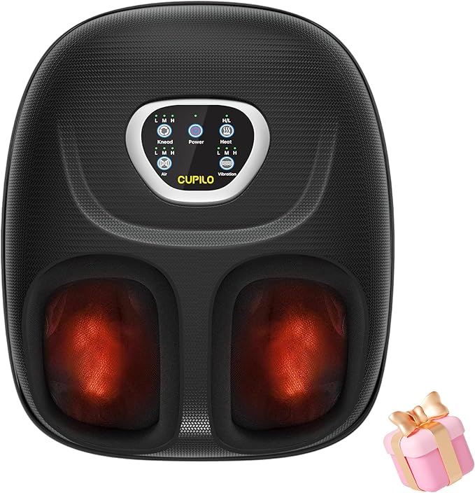 Shiatsu Foot Massager with Heat, Feet Massager for Neuropathy, Plantar Fasciitis, HSA Eligible, Deep Kneading Foot Massager, Gifts for Women Men Mom Her, Size 13