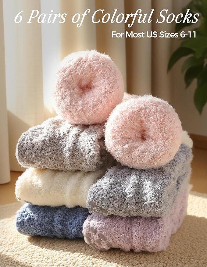 TEHOOK Warm & Cozy Valentines Gifts for Women, Fluffy Fuzzy Plush Sleeping Slipper Socks - Soft Warm Fabric - Bloomnest