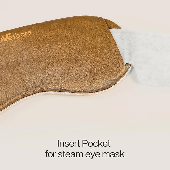 22mm Mulberry Silk Beauty Sleep Mask with Velvet Band & Travel Pouch, Light Blocking, Hair & Skin Friendly, Brown African Totem Print, Gift Packaging - Bloomnest