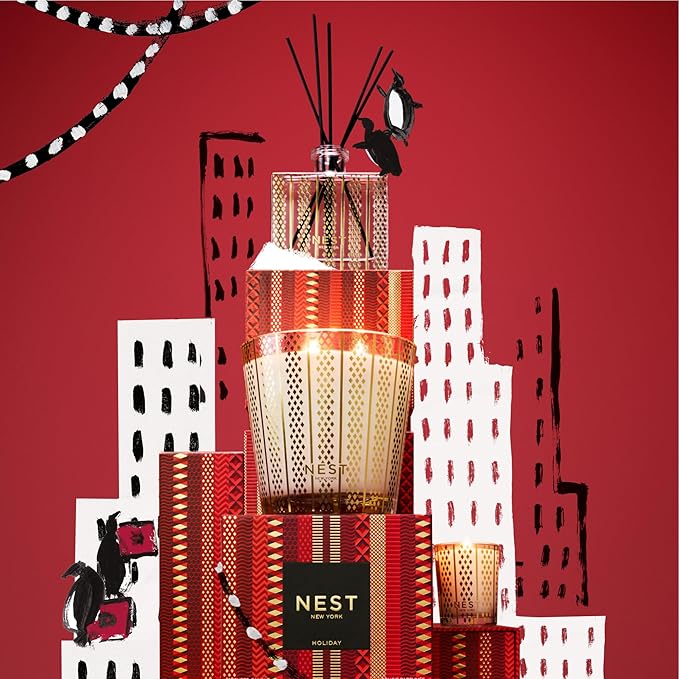 NEST New York Scented 3-Wick Candle, Holiday - 21.2 oz - Up to 100-Hour Burn Time - Reusable Glass Vessel - Bloomnest