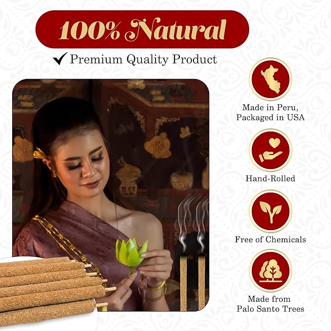 New Age Imports, Inc.® ~ Premium Palo Santo Holy Wood 3-4" Inches Size Hand Rolled Incense Sticks from Peru. Great for Meditation, Smudging Insenses, Spiritual Cleansing Inscent (10 Sticks Pack) NewAgeImportsInc