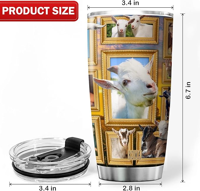 Goats Tumbler Alpine Goats Funny Farm Animal Print Travel Cup With Lid 20 Oz Stainless Steel Tumblers With Christmas Gift Ideas Birthday Present Funny Things For Men - Bloomnest