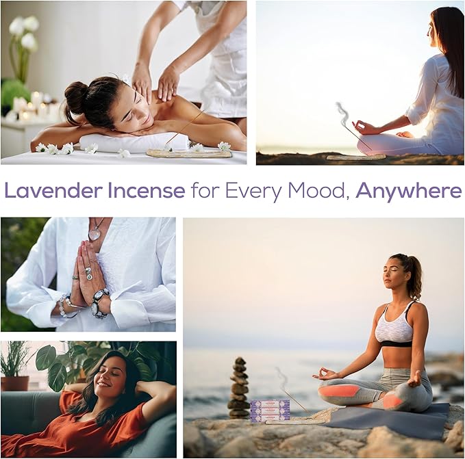 Satya Lavender Incense Sticks, Satya Bng (Bangalore) Insenses 15gmx3 Pack (45 GMS) with Raajsee Incense Holder Bundle, Satya Nagchampa Natural Incense - Bloomnest