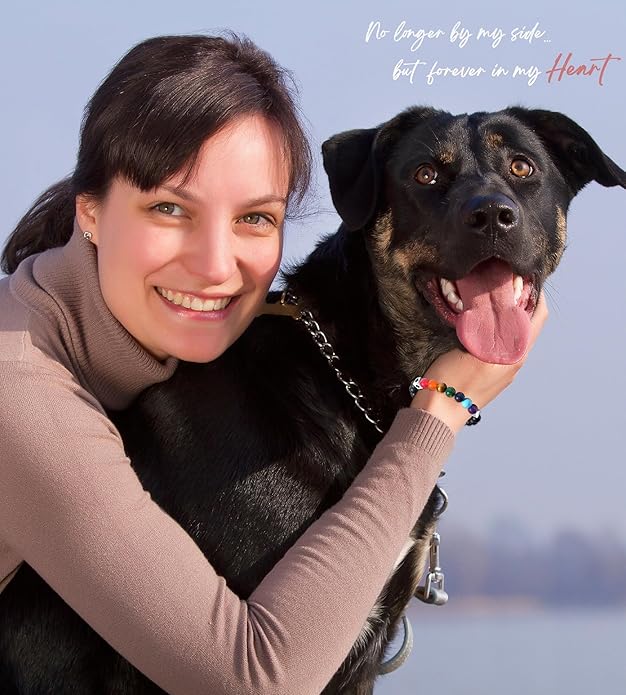 TONY & SANDY Dog Memorial Gifts, Pet Sympathy Rainbow Bridge Pet Memorial Bracelet for Men Women Girls Who Loss of Beloved Dog Cat - Bloomnest