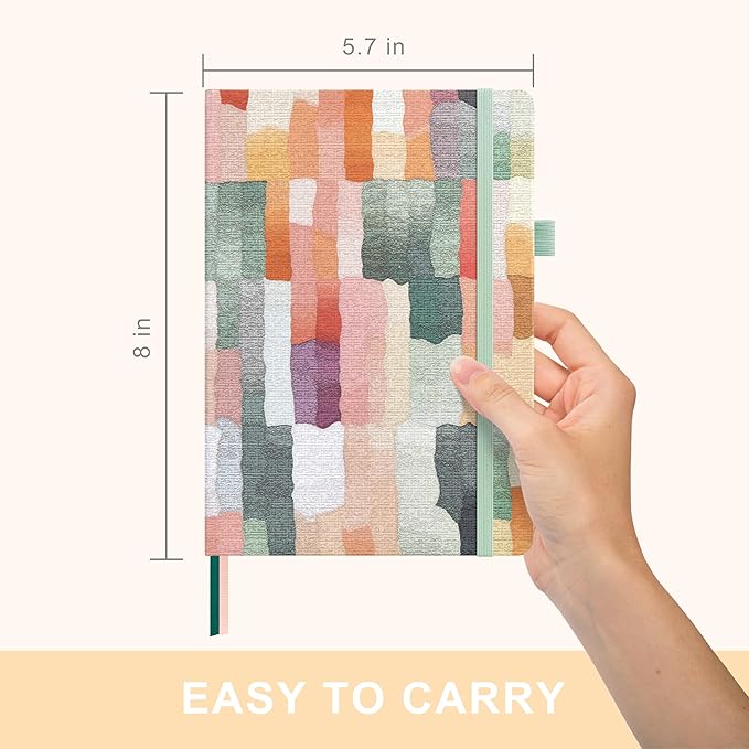 &And Per Se Lined Journal Notebook, 160 Pages, A5 5.7 x 8 inches College Ruled Thick Paper Notebook Journals for Writing, Hardcover Notebooks for Women Men Office School (Colorful Stripes)