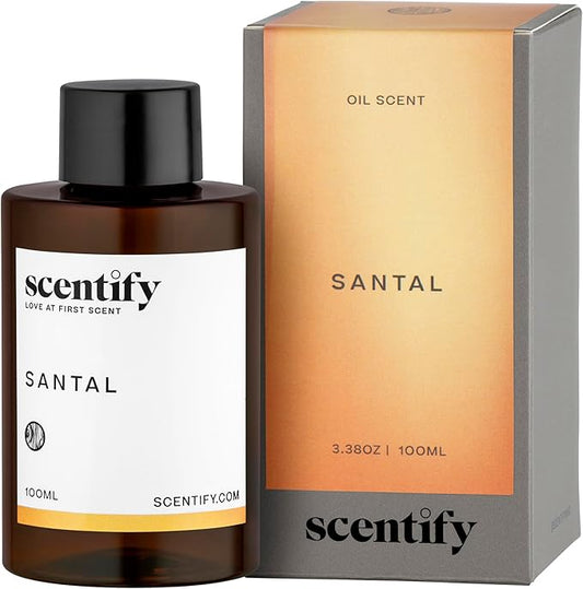 Scentify Santal Aroma Oil Refill Scent for Oil Diffusers - Iris, Amber, Sandalwood, Cedar Scents - Luxurious Relaxing Aromatherapy Diffuser Fragrance 100ml, 3.38 oz Scentify