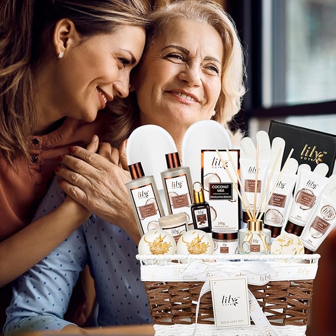 Valentines Day Gifts Gift Basket for Women –18Pcs Bath and Body Gift Set for Mom Spa Basket Set Spa Kit Bath Gifts Set | Self Care, Birthday, Christmas, Mothers Day Bath Gift Baskets Set for Her