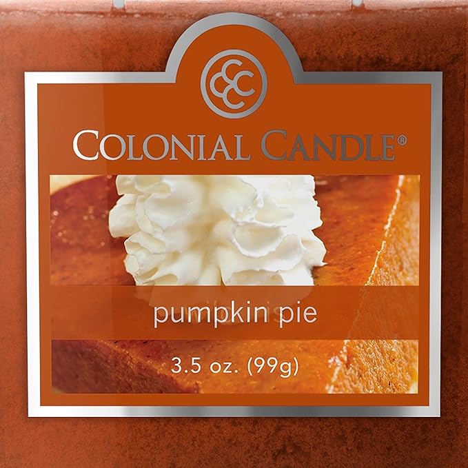 Colonial Candle Pumpkin Pie Scented Jar Candle, 2 Wick, 3.5 oz, Mottled Wax Candle - Bloomnest